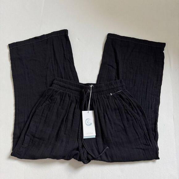 Johnny Was Black Cropped Drawstring Pull-on Pants Style O66621AE Size Small NWT - Picture 2 of 7